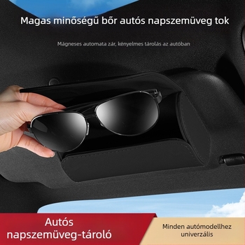 PU bőr autó szemüveg tartó napellenzőhöz – szemüveg, jegyek és kártyák tárolása, kettős használat autó és otthon, testre szabható