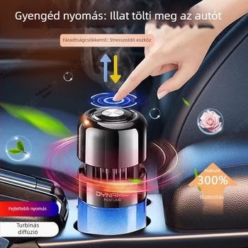 Autós aromaterápiás diffúzor üveg parfüm tartóval, Gardenia illat, szagtalanítás és formaldehid eltávolítás, üléshez rögzíthető telepítés