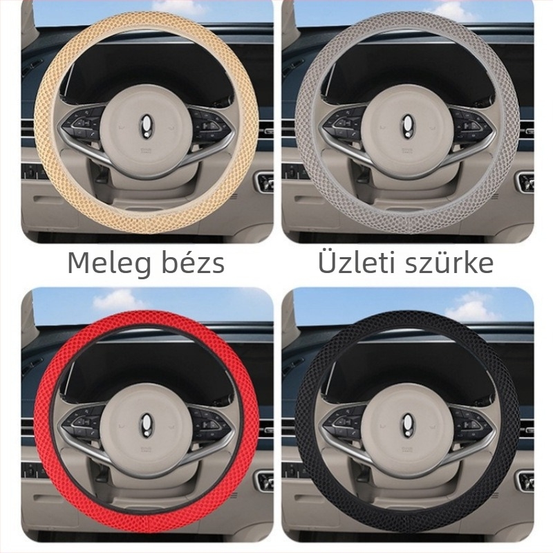 Autóvezető-kormánykerék borítás belső gyűrű nélküli, Ice Silk lélegző, csúszásmentes, univerzális illeszkedés, minden évszakra.