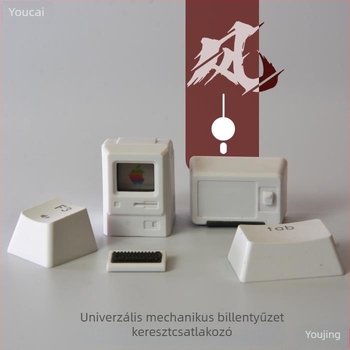 Macintosh-stílusú retro átlátszó billentyűtárcsák mechanikus billentyűzetekhez az 1980-as évekből