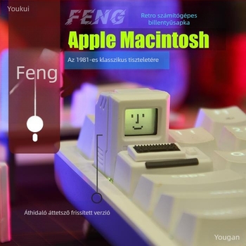 Macintosh-stílusú retro átlátszó billentyűtárcsák mechanikus billentyűzetekhez az 1980-as évekből