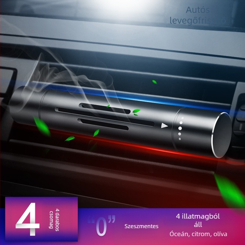 Autó légkivezető illatosító – alumíniumötvözet, kevert illat, légkivezető csíptetővel, 1 éves élettartam