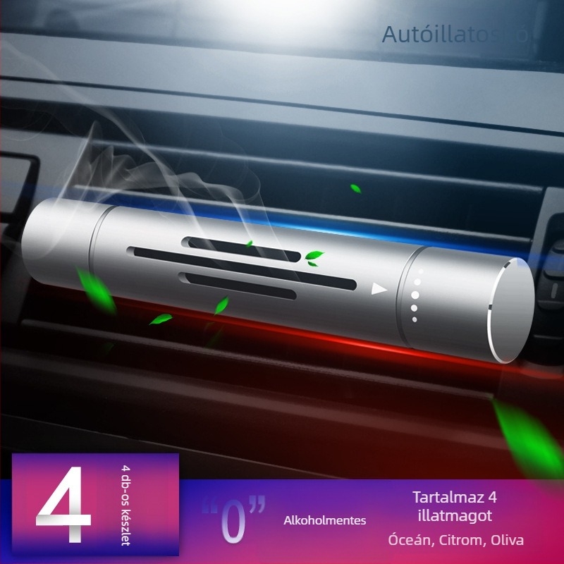 Autó légkivezető illatosító – alumíniumötvözet, kevert illat, légkivezető csíptetővel, 1 éves élettartam