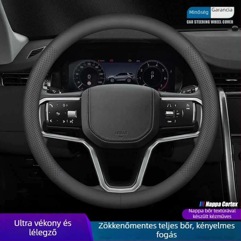 Autó kormánykerék borítás - univerzális négyévszakos, csúszásmentes, műbőr
