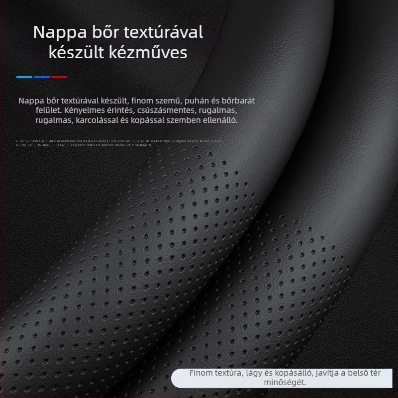 Autó kormánykerék borítás - univerzális négyévszakos, csúszásmentes, műbőr