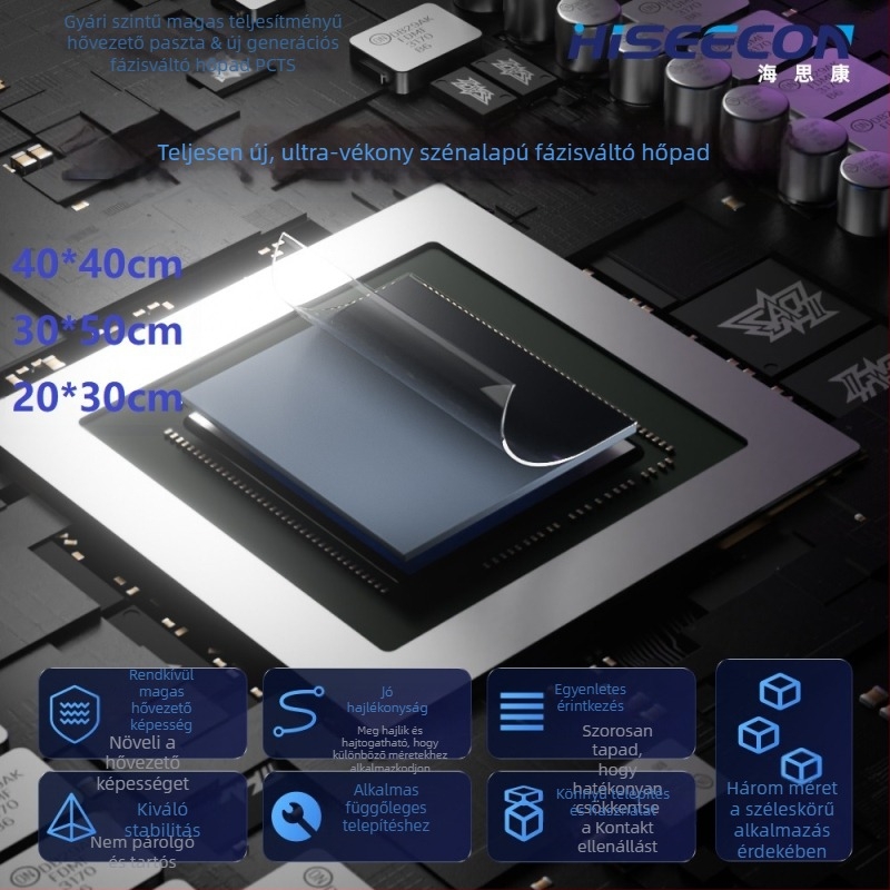 Haisikang CPU/GPU szilikon hőpad, modell 01, tartós, nem vezető, könnyen használható, 2024-es megjelenés