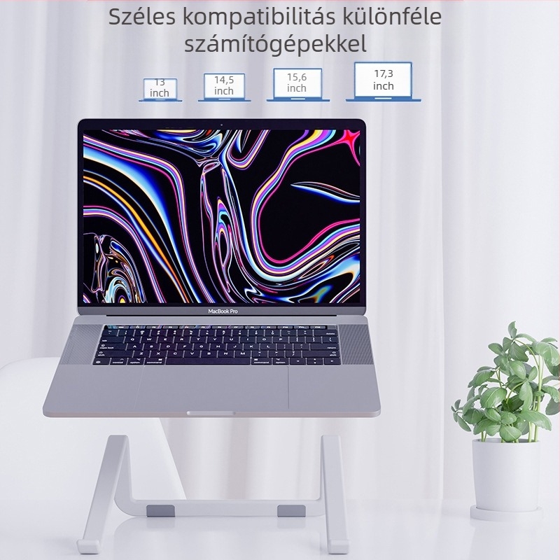 Asztali típusú laptopállvány, nylon + üvegszál, hűtés