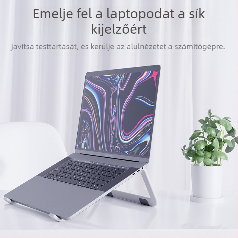 Asztali típusú laptopállvány, nylon + üvegszál, hűtés