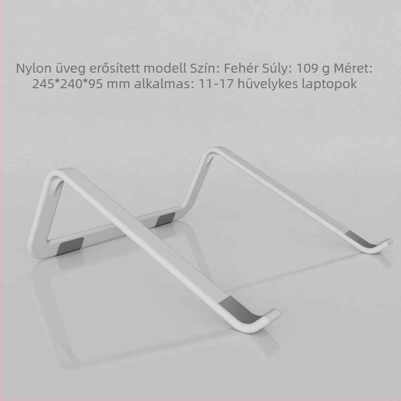 Asztali típusú laptopállvány, nylon + üvegszál, hűtés