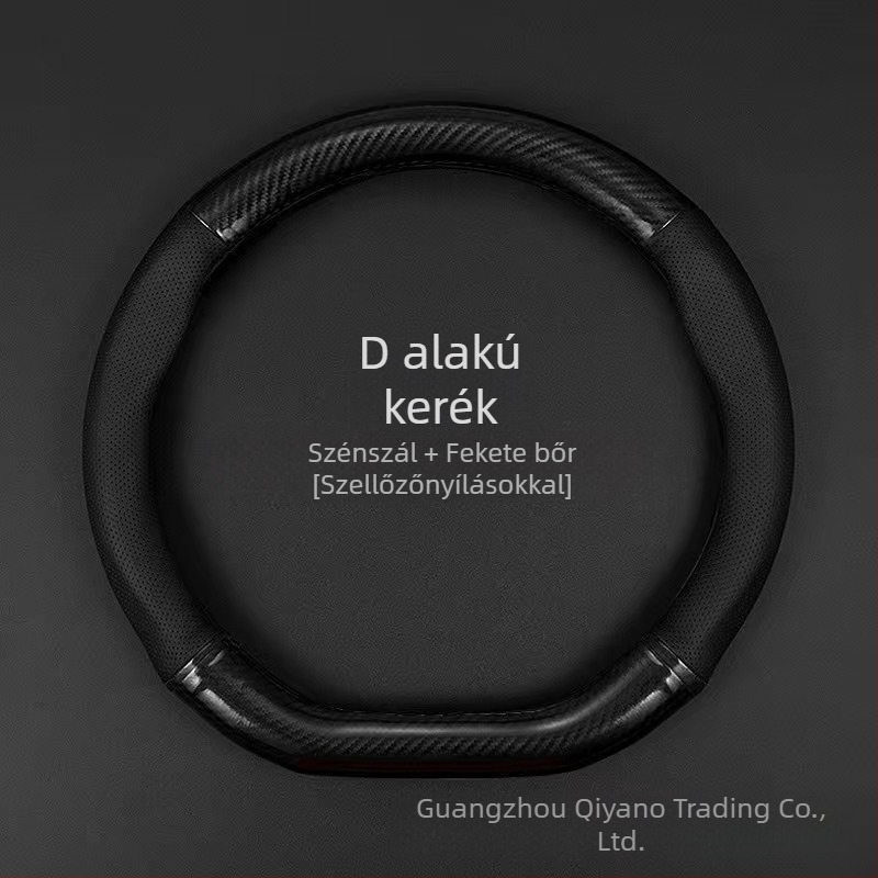  Ultra vékony kormánykerék-fedő, D-típusú csúszásmentes, izzadság-abszorbáló, univerzális minden évszakhoz, szintetikus rost felület