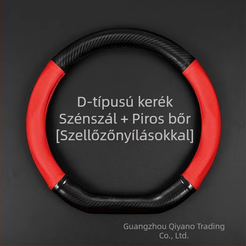  Ultra vékony kormánykerék-fedő, D-típusú csúszásmentes, izzadság-abszorbáló, univerzális minden évszakhoz, szintetikus rost felület