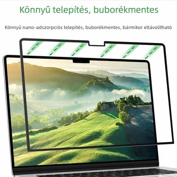 MacBook Pro mágneses kékfényvédő fólia matt antireflex felülettel, PET háromrétegű anyag, felületkezelés, MacBook Pro-hoz