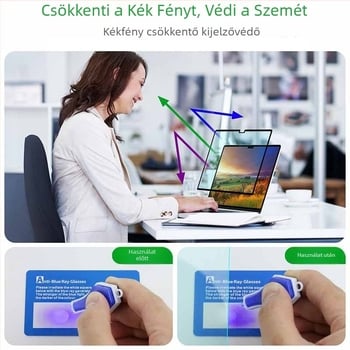 MacBook Pro mágneses kékfényvédő fólia matt antireflex felülettel, PET háromrétegű anyag, felületkezelés, MacBook Pro-hoz