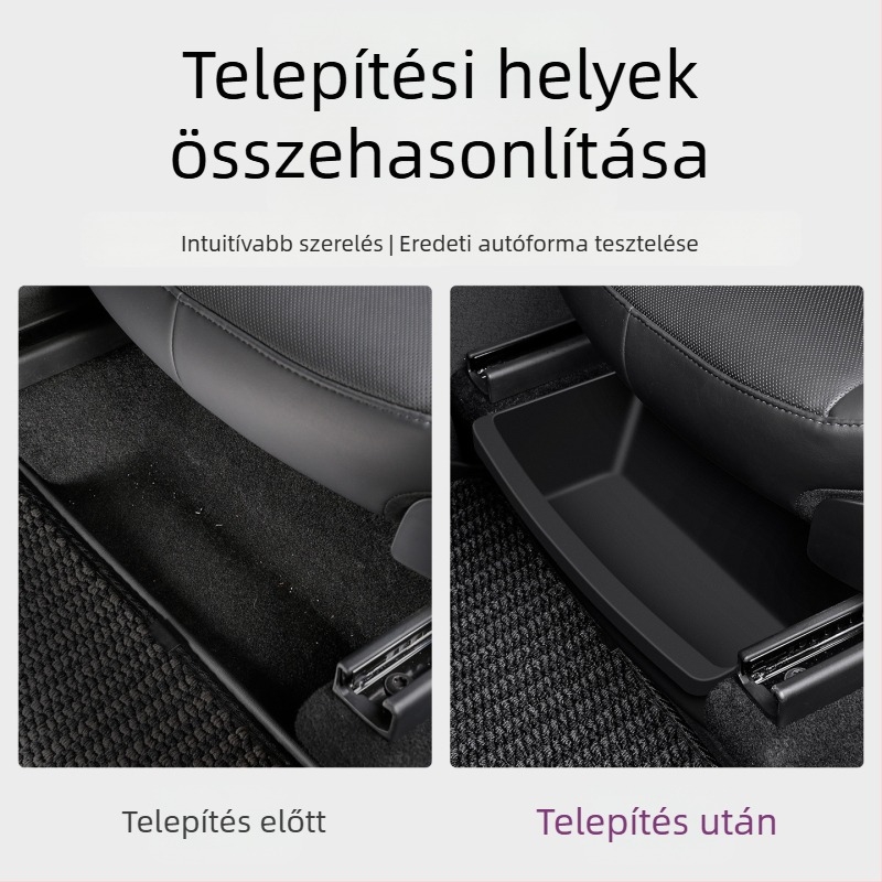 Tesla Model Y ülés alatti tárolódoboz — vízálló műanyag szervező az ülés aljához