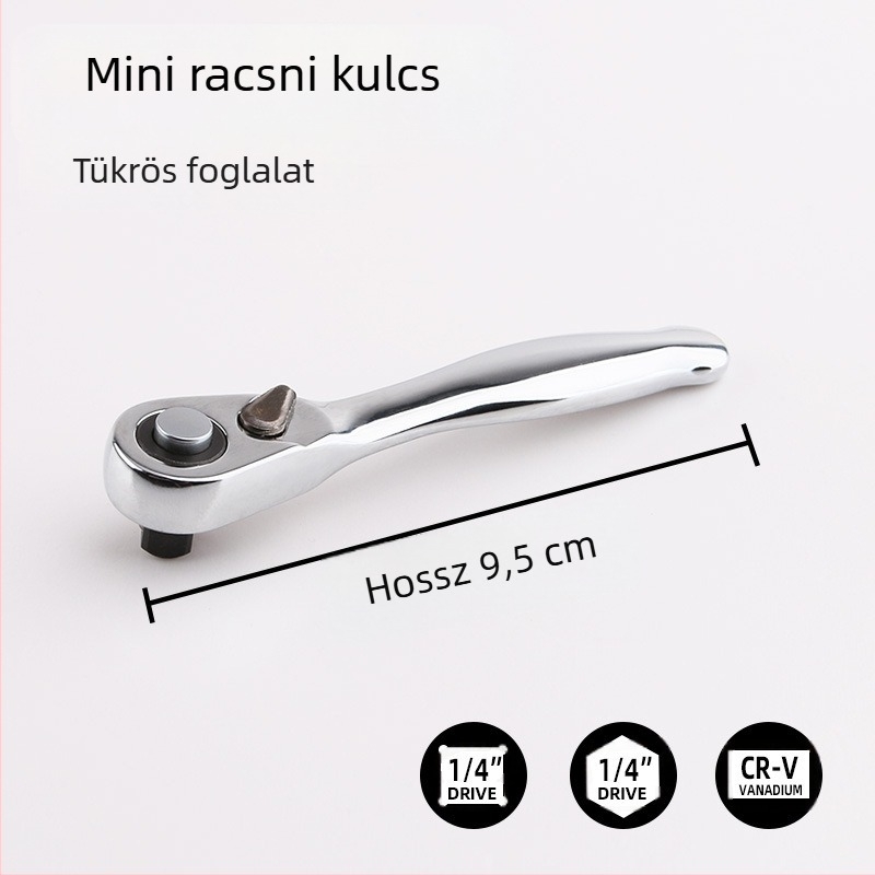 Racsnis kulcs, polírozott felület, magas széntartalmú acél, súly 0.1