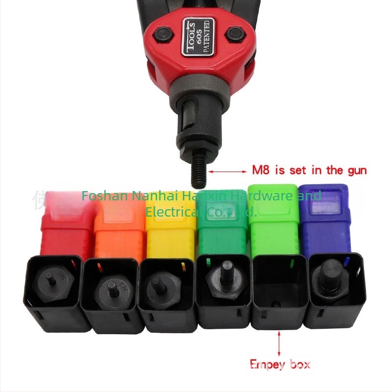 Kéziszerszám kétkezes rivet nut felhelyező eszköz, M3–M10, 6 fej, speciális acél, Sea Flying Shark