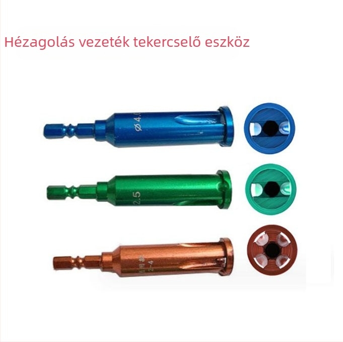 1/4 hüvelykes hatszögletű bittartó automatikus vezetékleválasztóval és tekercselő eszközzel, szénacél, penge átmérője 6,3 mm