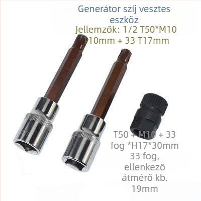 Generátor szíjtárcsa eltávolító eszköz - kompatibilis VW, Audi A6, BMW, Ford - Tartalmaz kulcsot