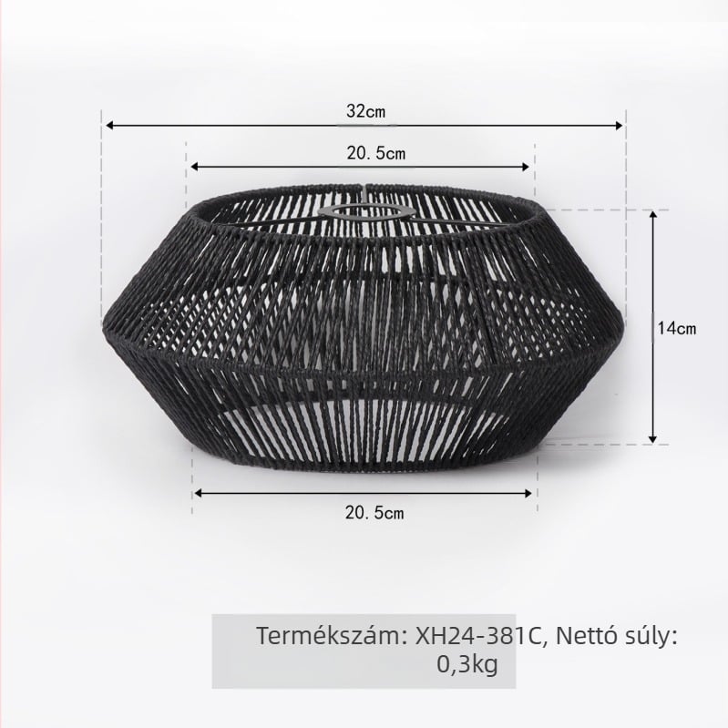 Függő lámpabura papírból, modell XH24-381, anyag: papír, 5 mm vastagság, alkalmas hálószobára, előszobára, étterembe, bárba, kávézóba és hotelbe.
