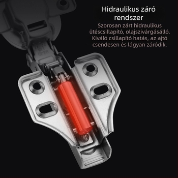 Kétfokozatú csillapított zsanér szekrény- és garderobajtókhoz, Baosteel hemp fabric anyaggal, elektroplakált felülettel