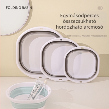 Összecsukható PP mosóedény, hordozható, többfunkciós, 520 g, csomagolás 50 db, 2017 őszén került piacra