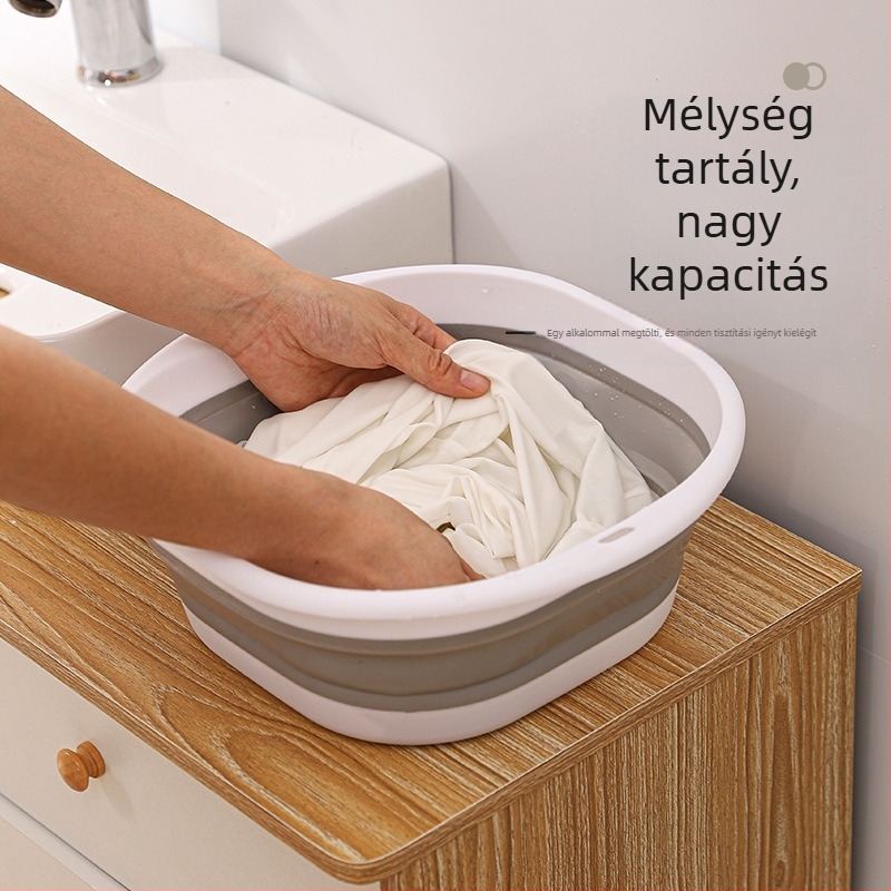 Összecsukható PP mosóedény, hordozható, többfunkciós, 520 g, csomagolás 50 db, 2017 őszén került piacra
