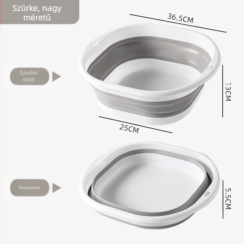 Összecsukható PP mosóedény, hordozható, többfunkciós, 520 g, csomagolás 50 db, 2017 őszén került piacra