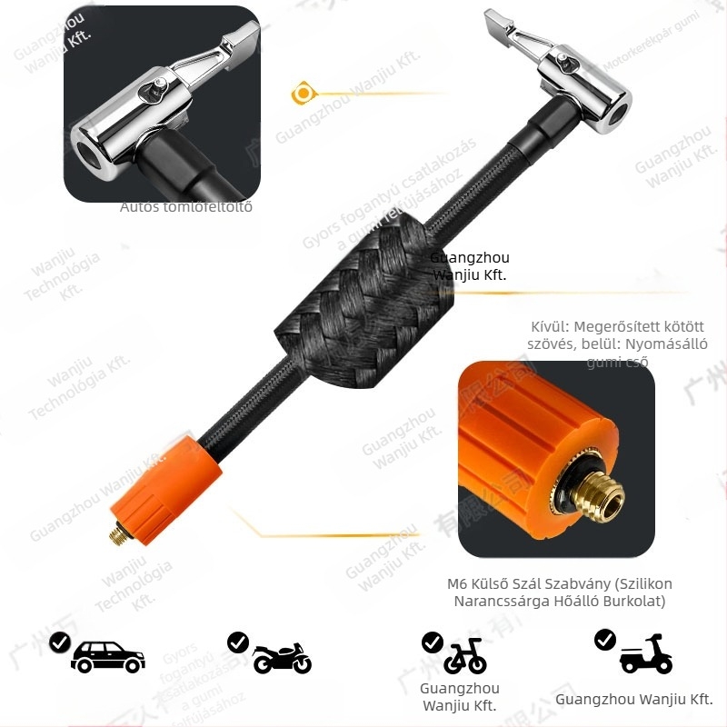 Autóba szerelt légpumpa 180W, egyhengeres, digitális kijelző, világítás, több mint 20 perc üzemidő