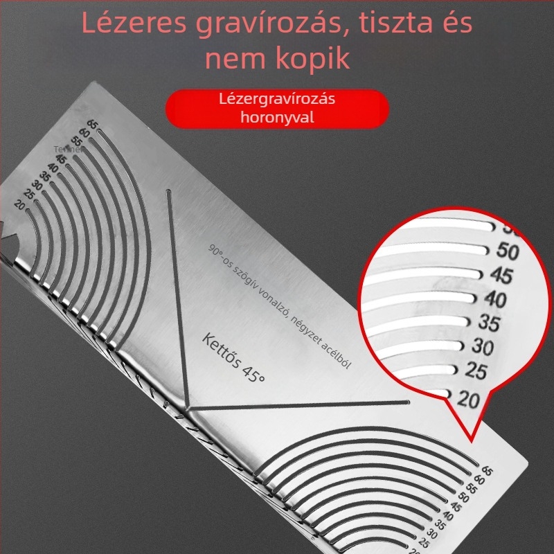 Yishun Négyszögcső Szerint Hajlított Vonalzó – Acél, 90° Ív és Derékszög Jelölő Eszköz, Többszörös Funkció