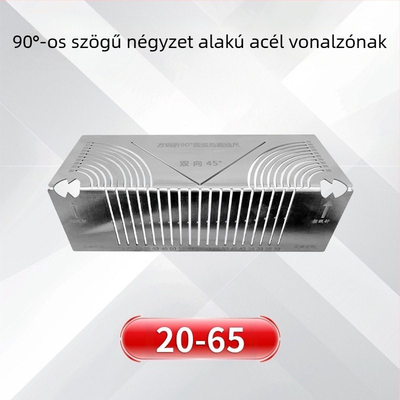 Yishun Négyszögcső Szerint Hajlított Vonalzó – Acél, 90° Ív és Derékszög Jelölő Eszköz, Többszörös Funkció