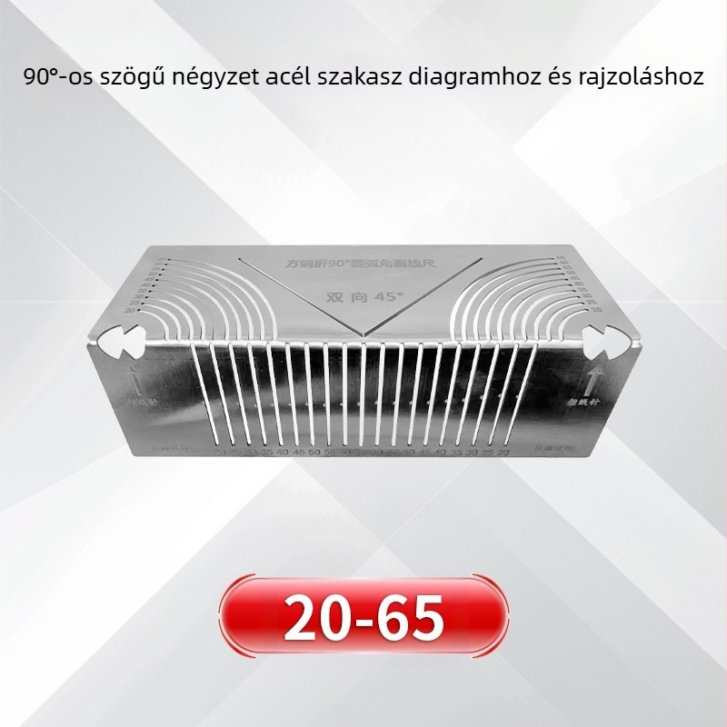 Yishun Négyszögcső Szerint Hajlított Vonalzó – Acél, 90° Ív és Derékszög Jelölő Eszköz, Többszörös Funkció