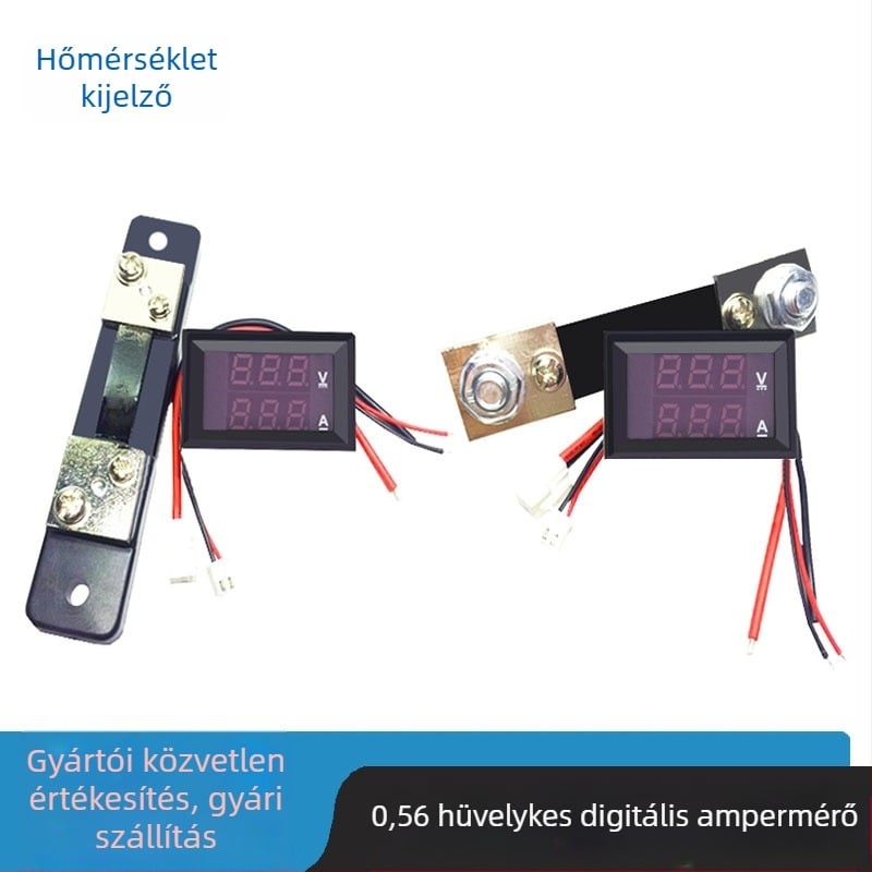 ZY LED DC kettős kijelzős feszültség- és áramerősségmérő (DC 7–100 V, 10/50/100 A)