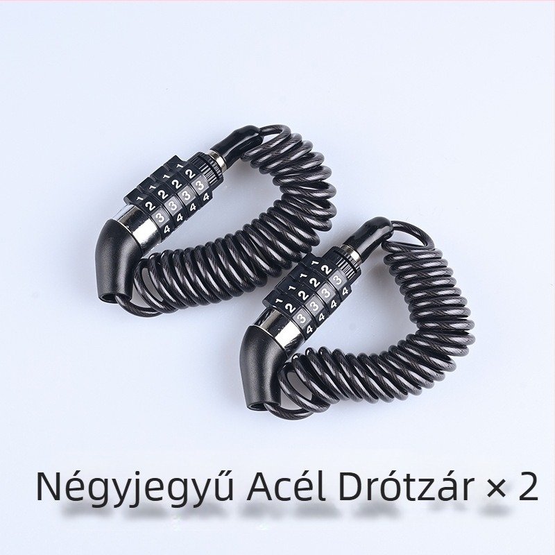 Lock Your Love L09 Acélszalagos sisak-zár motorkerékpárhoz és kerékpárhoz – 64 g, acélkábel + ipari műanyag, teleszkópos zár