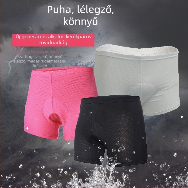 Kerékpáros alsó rövidnadrág szilikon párnával; nedvesség-elvezető poliészter anyag; uniszex; nyár.
