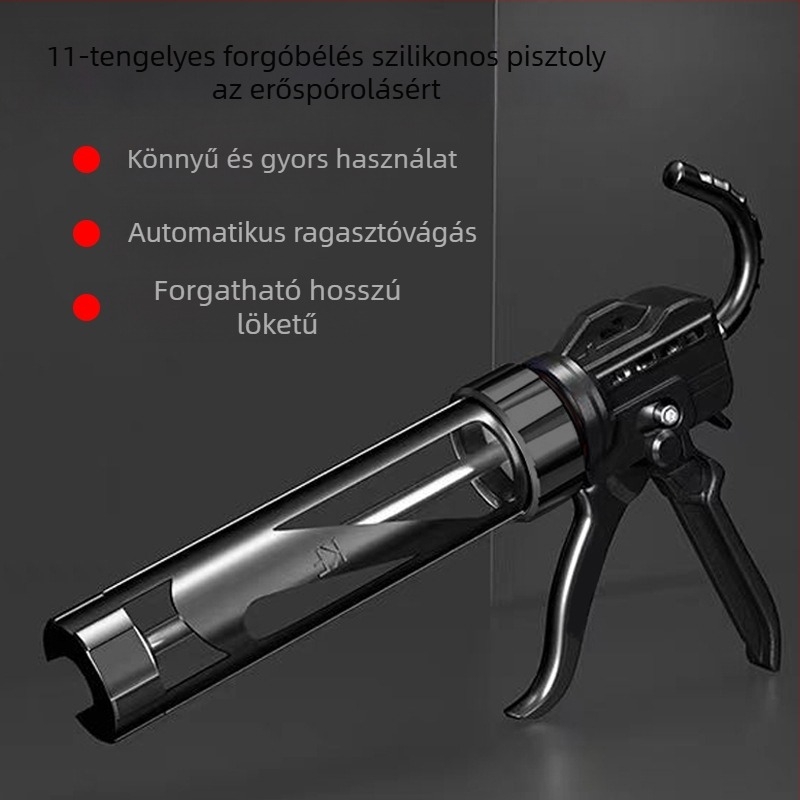 Silikon tömítőpisztoly, alumíniumötvözet test, tömeg 0,7 kg, sorozat: tömítőpisztoly