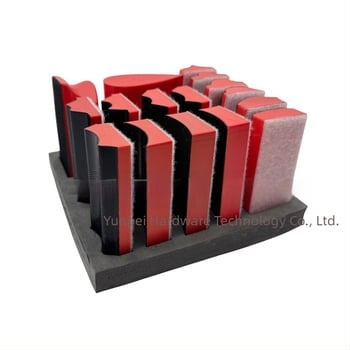 16 darabos kézi polírozó és csiszoló blokkok nylon rostból, fa, fém és autófelületek polírozására