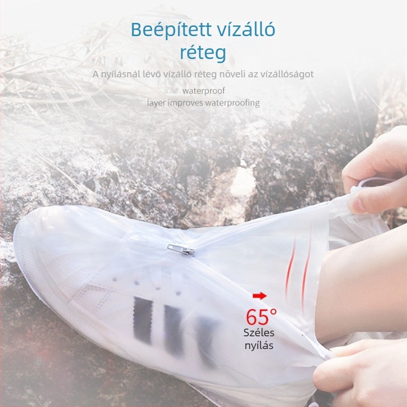 Uniszex esőcsizmák, vízálló, csúszásmentes, vastagított és kopásálló, magas szárú, PVC/Szilikon