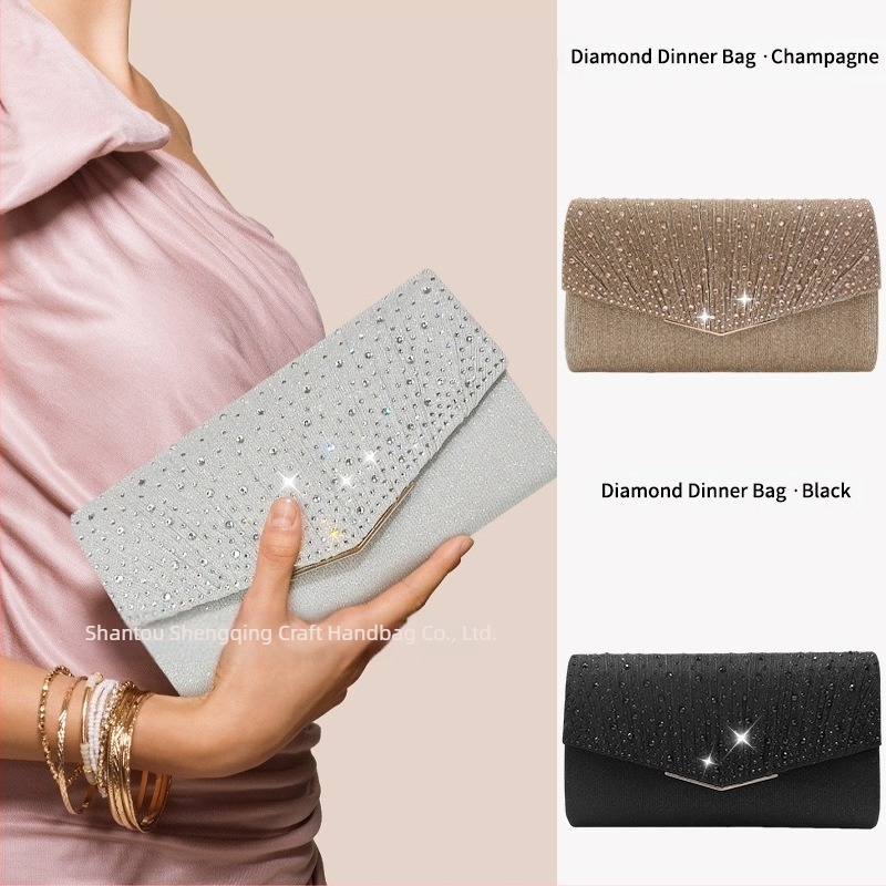 Shengqing clutch táska – szövött anyag, Clamshell stílus, vízszintes négyzet alakú forma, fedeles nyitás, poliészter bélés, mindennapi használatra, 2023 ősz