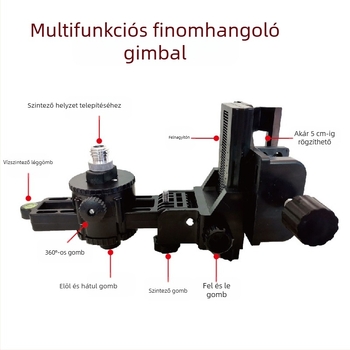 Többfunkciós pan-tilt szintező mechanizmus teleszkópos rúddal, infravörös alap és 360°-os forgó tartóval