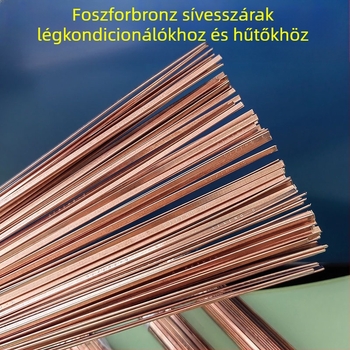 Réz- és rézötvözet elektróda foszforos réz anyaggal, áram 220 A, üzemi hőmérséklet 100 °C, hűtőkhöz alkalmas