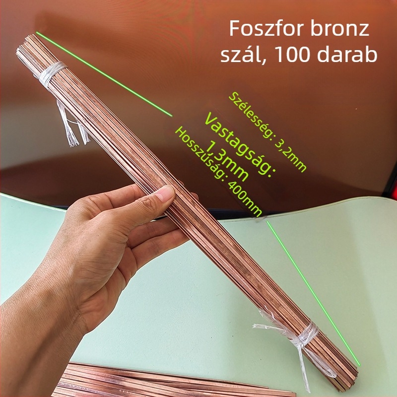 Réz- és rézötvözet elektróda foszforos réz anyaggal, áram 220 A, üzemi hőmérséklet 100 °C, hűtőkhöz alkalmas