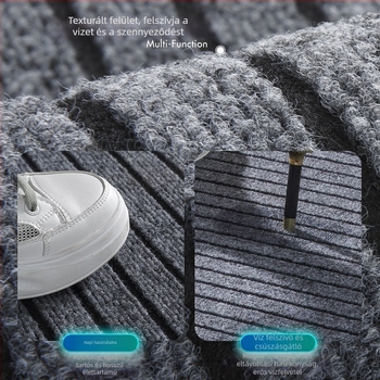 PVC bejárati szőnyeg, négyszögletes, csíkos mintázat, modern minimalista stílus, mosható