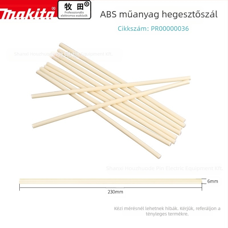 Makita ABS-terpolimer műanyag hegesztőszál autó lökhárítóhoz forró levegő pisztollyal, modell PR00000036