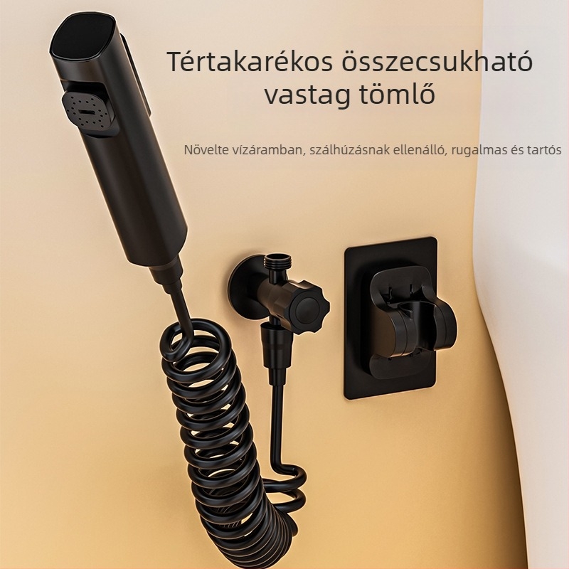Rozsdamentes acél falra szerelhető tartó WC öblítő permetezőhöz – fúrás nélküli rögzítés, 4 mm belső átmérő, modell J-WYJ, működő nyomás 1 MPa