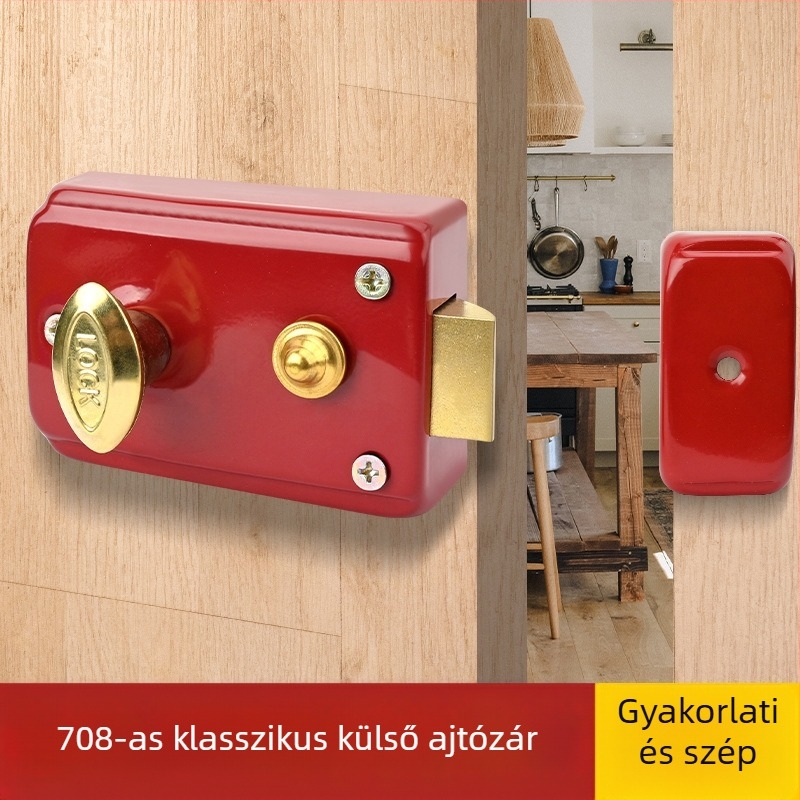 Gu Rui 708 mortise zár ajtóhoz, vasból, beltéri faajtókhoz, vasajtókhoz és rozsdamentes acél ajtókhoz (modern minimalist stílus)