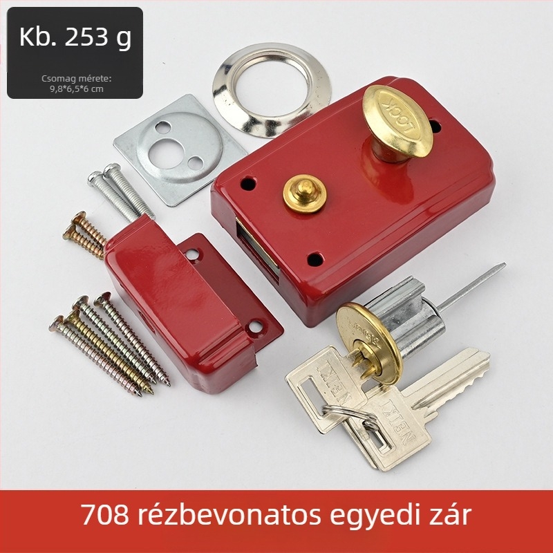 Gu Rui 708 mortise zár ajtóhoz, vasból, beltéri faajtókhoz, vasajtókhoz és rozsdamentes acél ajtókhoz (modern minimalist stílus)