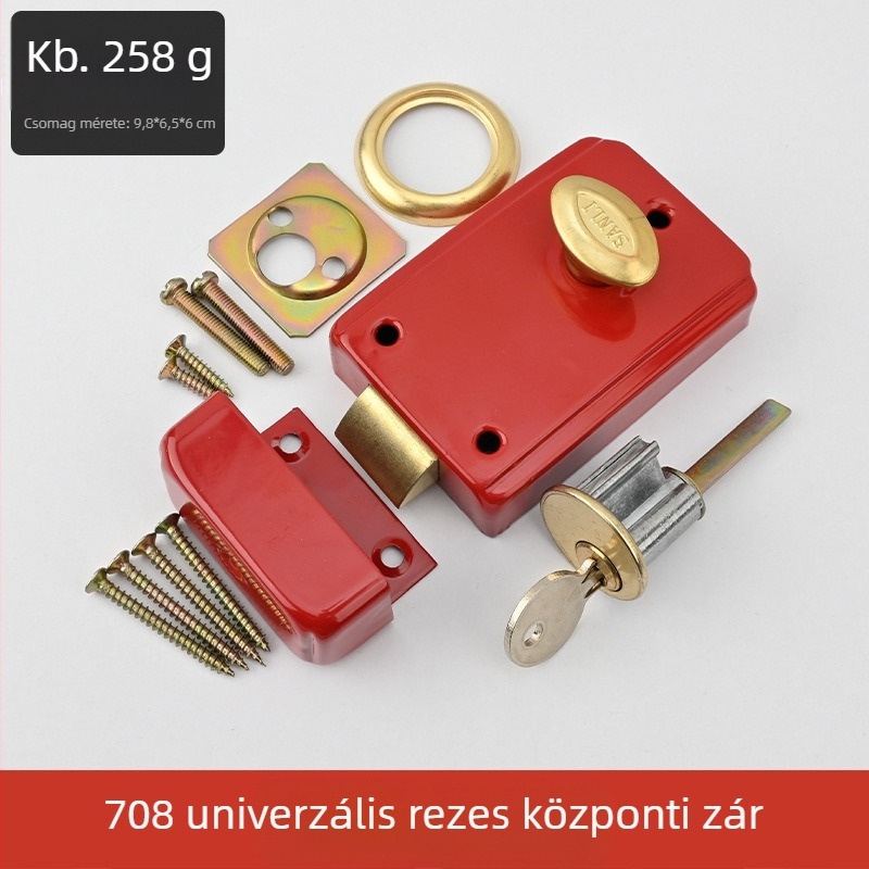 Gu Rui 708 mortise zár ajtóhoz, vasból, beltéri faajtókhoz, vasajtókhoz és rozsdamentes acél ajtókhoz (modern minimalist stílus)