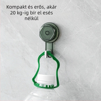 Szívókorongos forgó horog, fúrás nélküli, öntapadós tároló horog otthoni használatra, műanyag, egyágú horog, teherbírás 2 kg