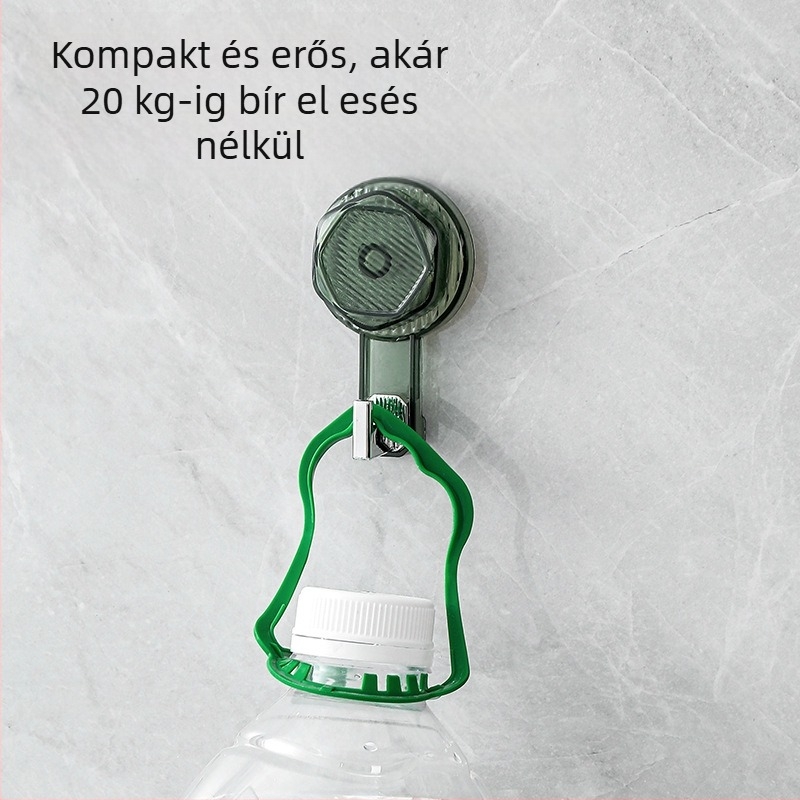 Szívókorongos forgó horog, fúrás nélküli, öntapadós tároló horog otthoni használatra, műanyag, egyágú horog, teherbírás 2 kg