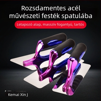 Kehaixin Gömbölyített sarkú glettelő kés – Rozsdamentes acél, modell Putty Scraper, művészeti festékek és diatómás sár